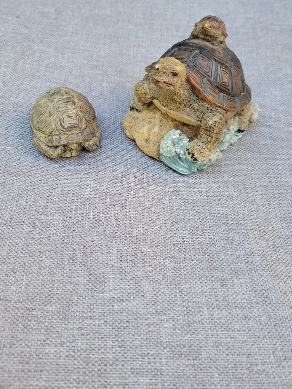 Brown Turtle Set Resin Not A Pet Toy